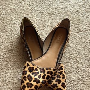 Zoe leopard calf hair d'Orsay flats